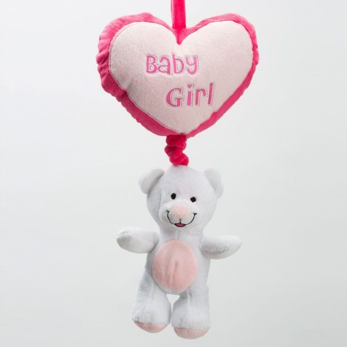 מובייל דובי עם לב מפרווה מנגן לתינוקות K400137-1