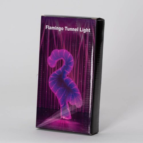 מנורת לילה לד מעוצבת פלמינגו סגול עם תאורה אינסופית לחדרי ילדים K600078-2