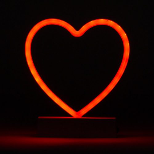 מנורת לילה לד ניאון מעוצבת לב אדום לחדרי ילדים K600089