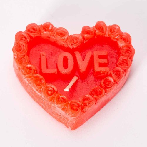 נר אדום בצורת לב LOVE K400303