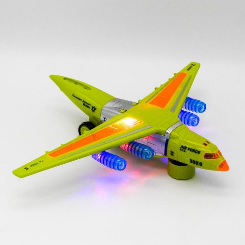מטוס צעצוע חשמלי עם אורות וצלילים בצבע ירוק K200391