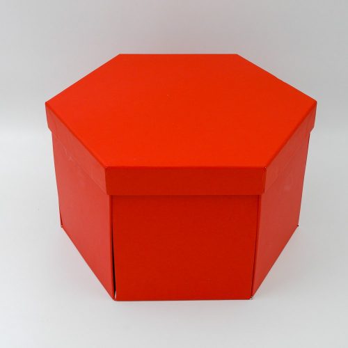 קופסת תמונות נפתחת אדומה משושה - 3 קופסאות עם תמונות K400439-2