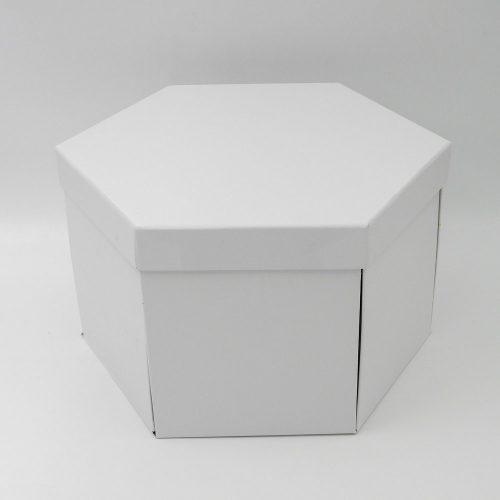 קופסת תמונות נפתחת לבנה משושה - 3 קופסאות עם תמונות K400440-2