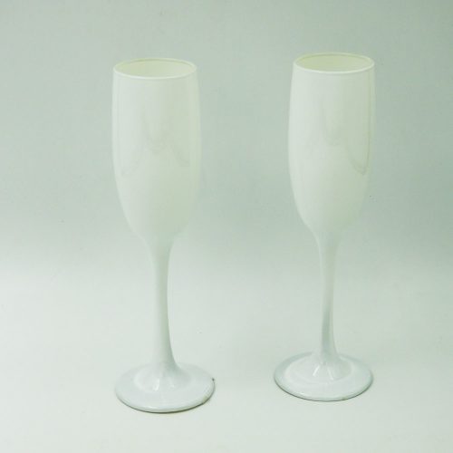 6 כוסות שמפניה בצבע לבן מזכוכית K600178-1