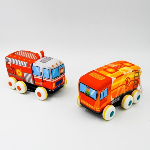 זוג משאיות בד צעצוע לתינוקות בקופסא K200494