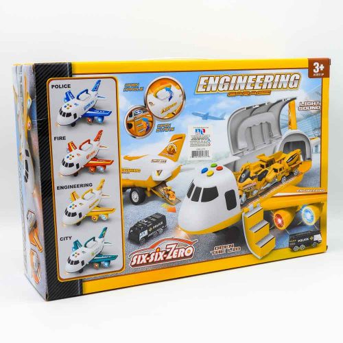 סט משחק מטוס צעצוע חשמלי עם שופל טרקטור ומשאית ממתכת K200519-2