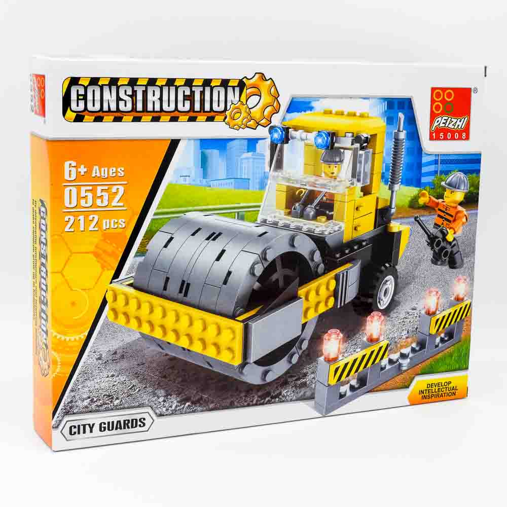 משחק הרכבה לגו טרקטור צהוב 212 חלקים עם בובות לגו של מהנדסים K200604