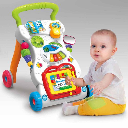 הליכון לתינוק מנגן וצבעוני עם גלגלי סיליקון למניעת החלקה K200618-1