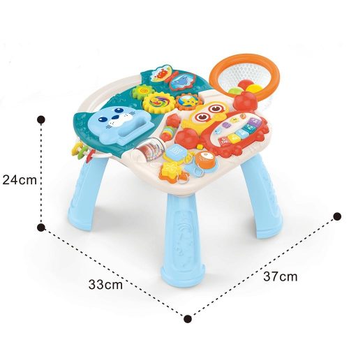שולחן פעילות והליכון לתינוק עם גלגלי סיליקון למניעת החלקה בצבע תכלת 2 ב-1 K200619-2