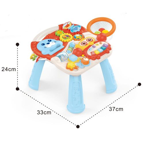 שולחן פעילות והליכון לתינוק עם גלגלי סיליקון למניעת החלקה בצבע כתום 2 ב-1 K200620-2