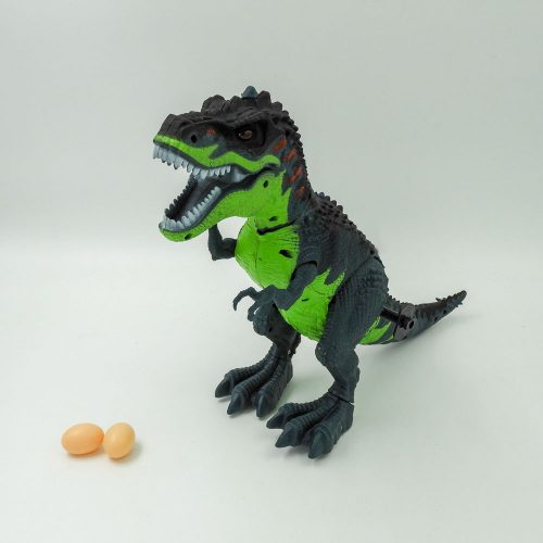 דינוזאור צעצוע לילדים חשמלי מוציא עשן ומטיל ביצים בצבע אדום או ירוק K200441