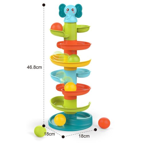מגדל כדורים לתינוק גדול 7 קומות צבעוניות ו-6 כדורים K200713