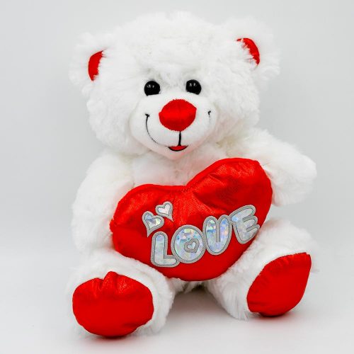 דובי עם לב אדום מטאלי 33 ס"מ זוהר LOVE K100254