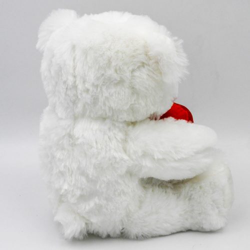 דובי לבן עם לב אדום זוהר 29 ס"מ אני אוהב אותך עם כיתוב ברגליים צד אחורי