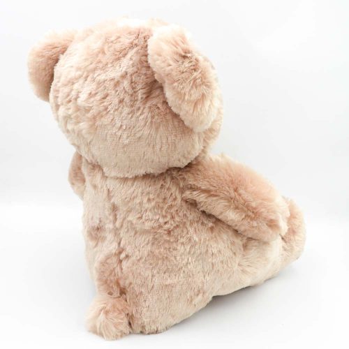 בובת דובי חום או שמנת 55 ס"מ חלק עם פפיון ורקמת דובי ברגל צד אחורי צבע חום