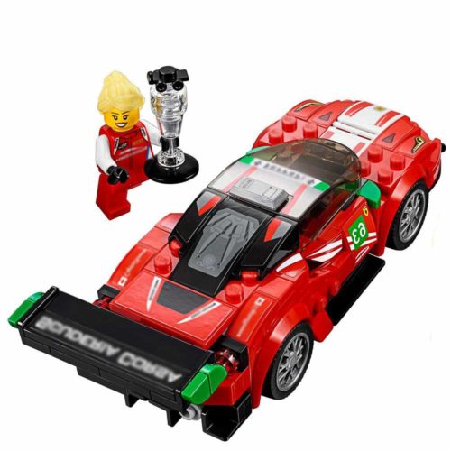 משחק הרכבה לגו 200 חלקים מכונית מירוץ אדומה עם גביע K200734-2