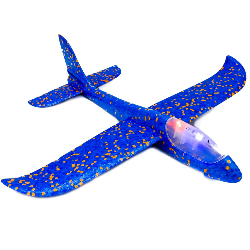 מטוס קלקר להרכבה עם תאורה ומשגר רוגטקה כחול
