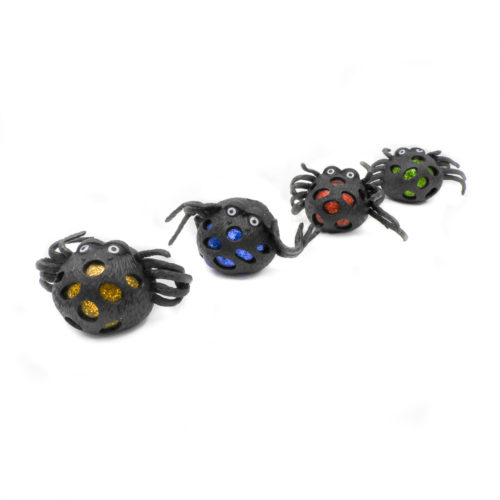 כדור ענבים עכביש שחור עם ג'ל ונצנצים בצבעים K200753