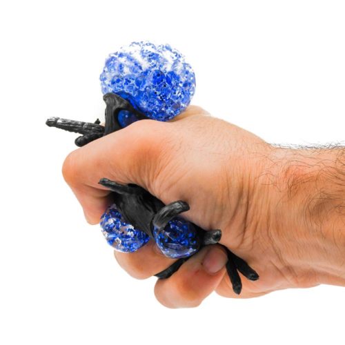 כדור ענבים עכביש שחור עם ג'ל ונצנצים בצבעים כחול