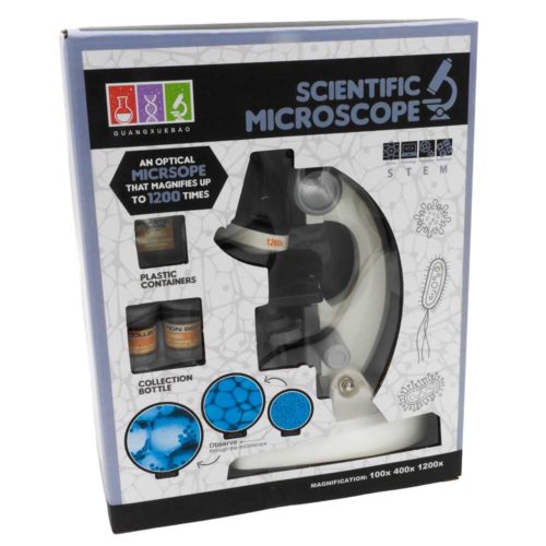 מיקרוסקופ לילדים מקצועי בצבע לבן 100X-1200X K200784W-1