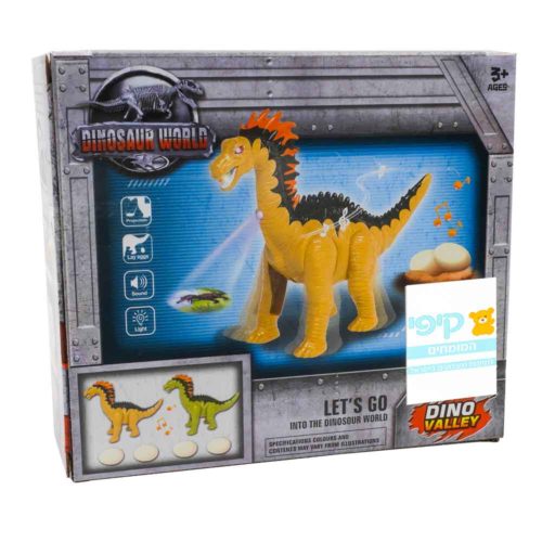 דינוזאור צעצוע ברכיוזאורוס עם מקרן אור, צלילים ואורת צבעוניים K200799-1