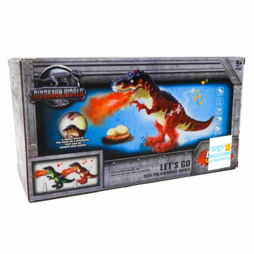 דינוזאור לילדים חשמלי מוציא עשן ומטיל ביצים עם אורות K200801-1