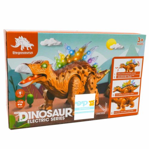 דינוזאור לילדים סטגוזאורוס חשמלי עם אורות וקול K200839-2