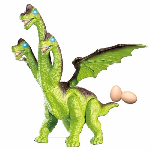 דינוזאור לילדים ברכיוזאורוס 3 ראשים מטיל ביצים קול ואורות K200841