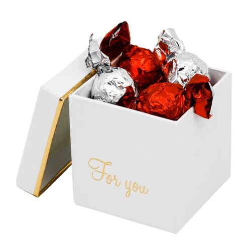 קופסת שוקולדים קטנה For you בצבע לבן K000075